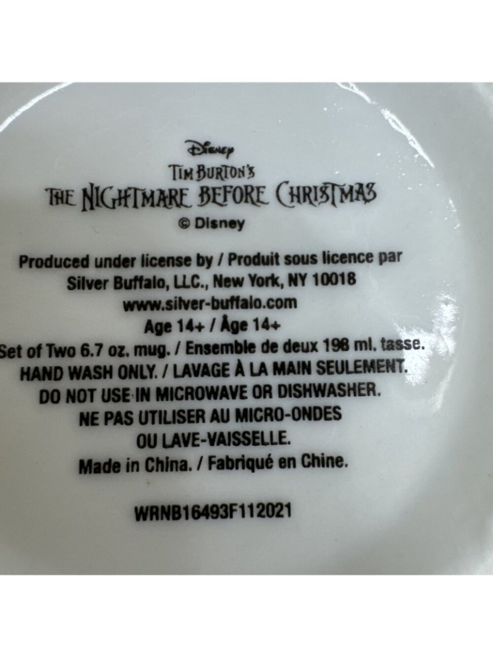 Tim Burtons Nightmare Before Christmas 6.7 Oz Mug & Saucer Set Jack Sally Design - Picture 3 of 16